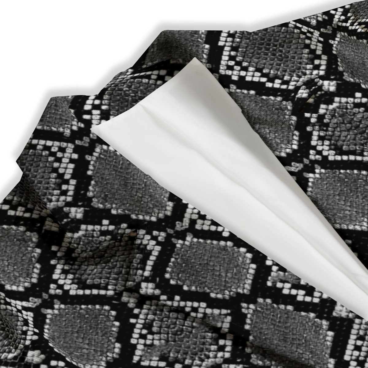 Snakeskin White And Black Print Women's Blazer-grizzshop
