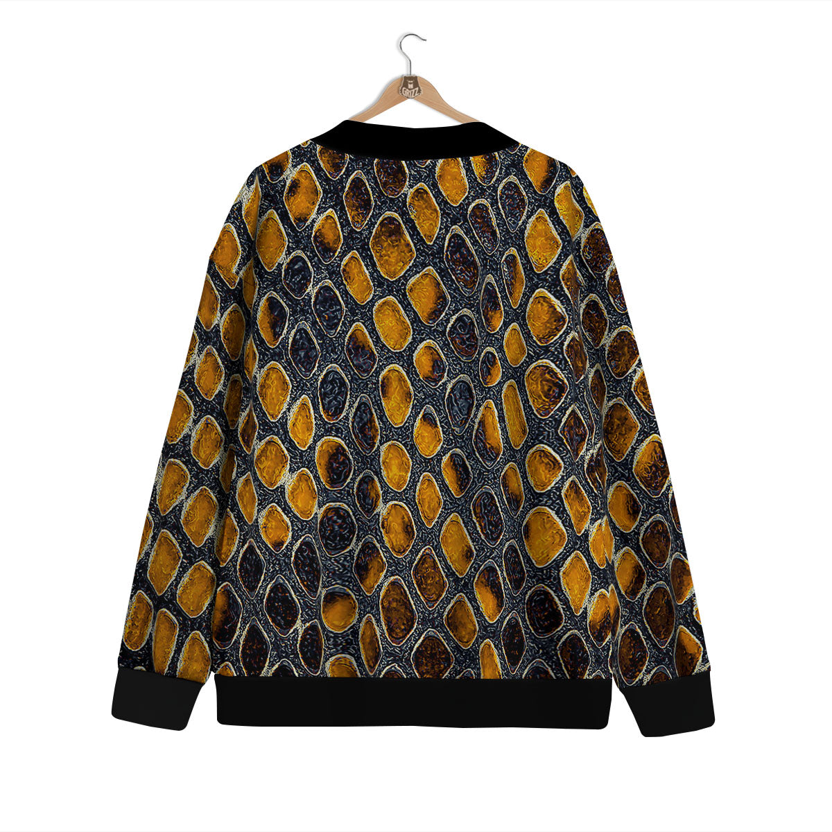 Snakeskin Yellow And Black Print Cardigan-grizzshop