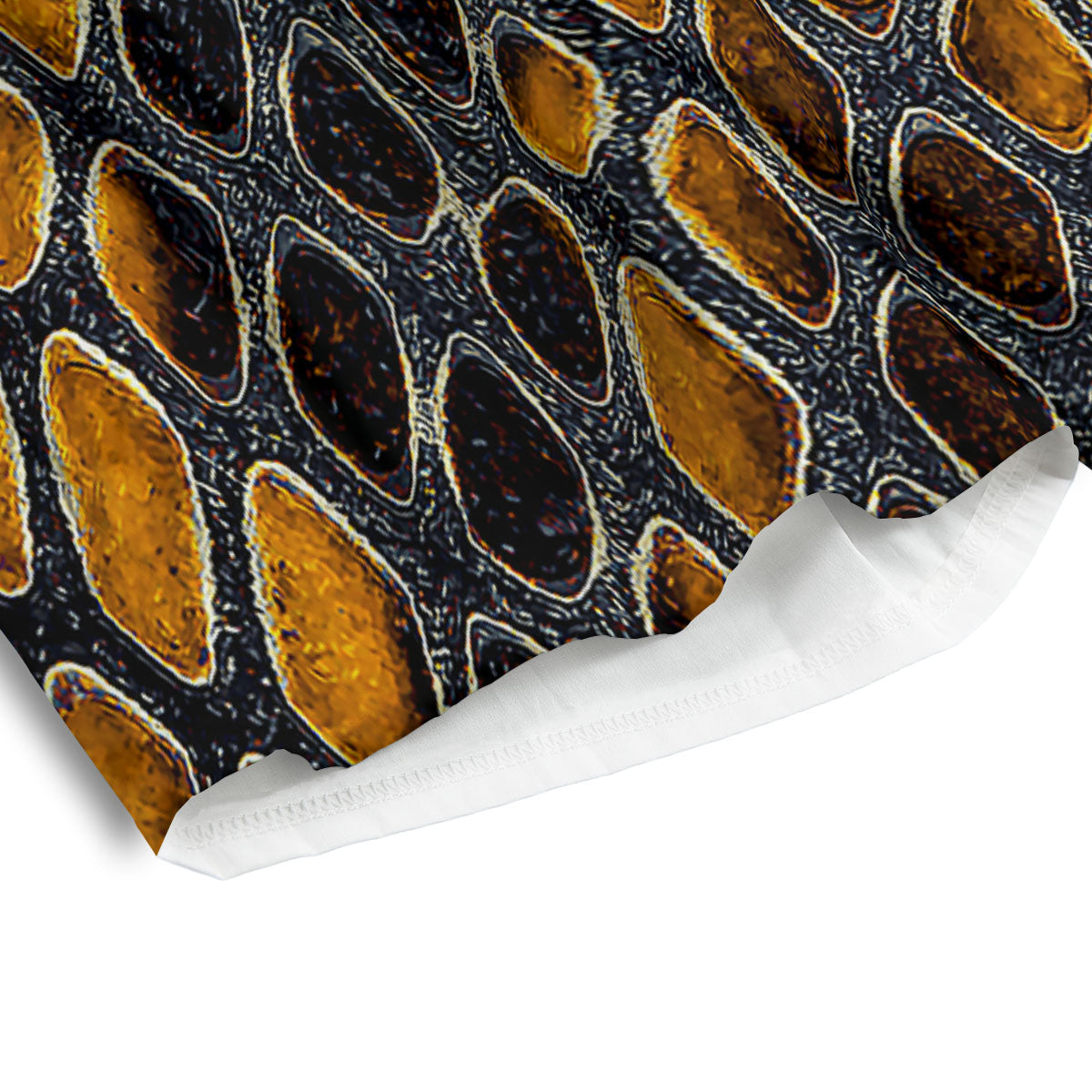 Snakeskin Yellow And Black Print Men's Athletic Shorts