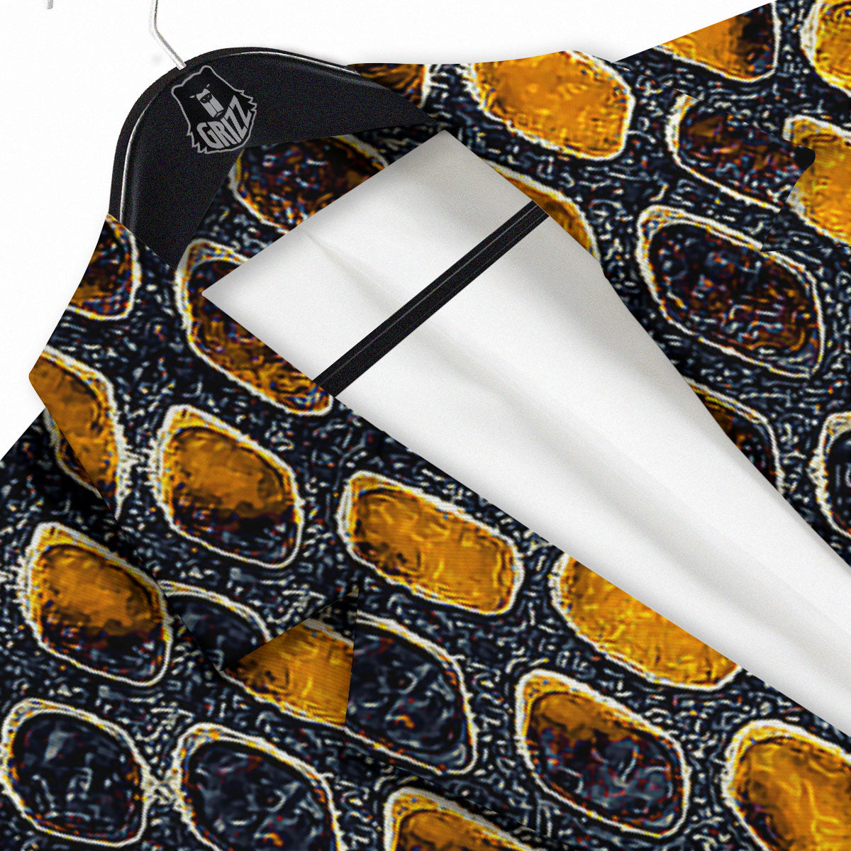 Snakeskin Yellow And Black Print Men's Sport Coat-grizzshop