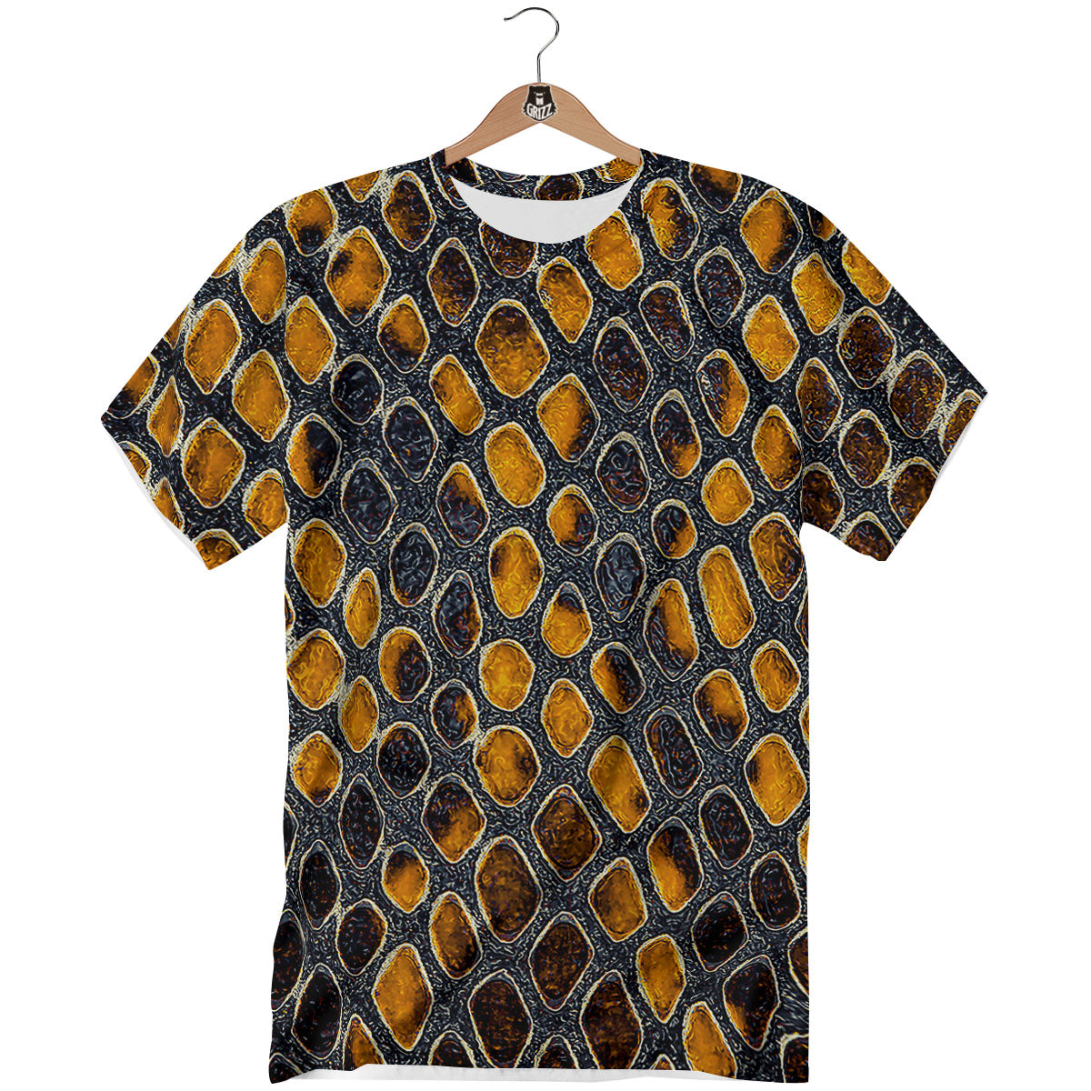 Snakeskin Yellow And Black Print T-Shirt-grizzshop
