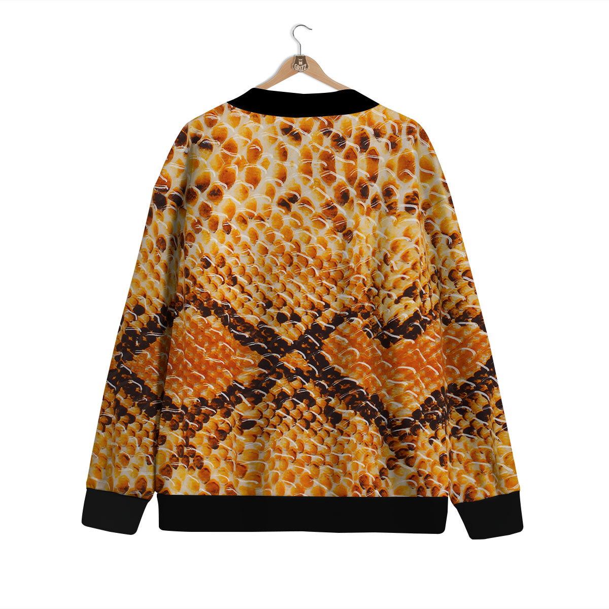 Snakeskin Yellow And Brown Print Cardigan-grizzshop