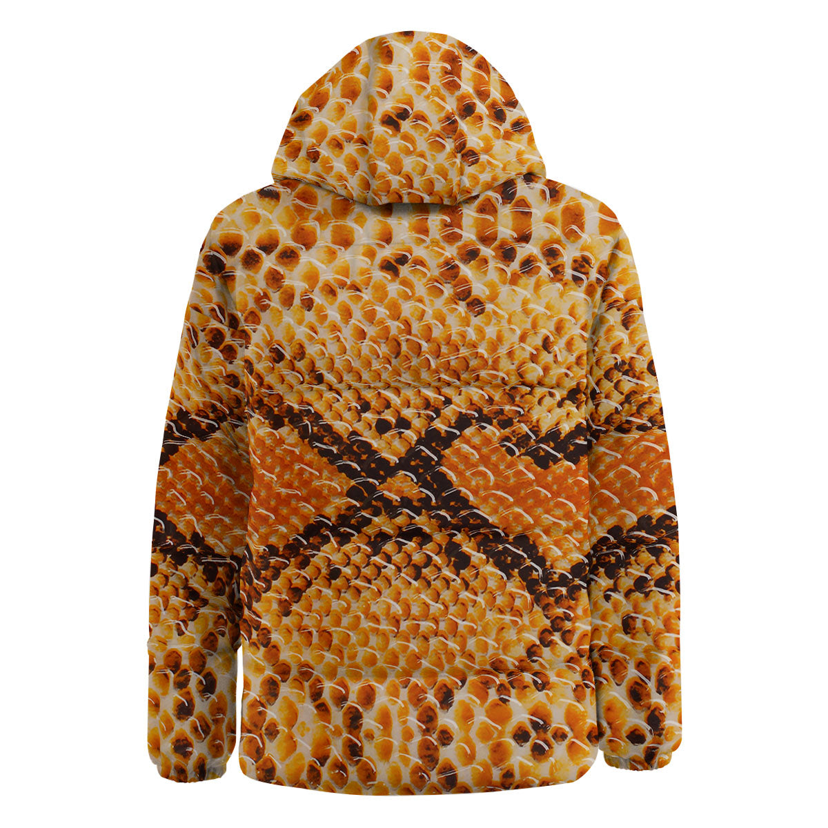 Snakeskin Yellow And Brown Print Down Jacket-grizzshop