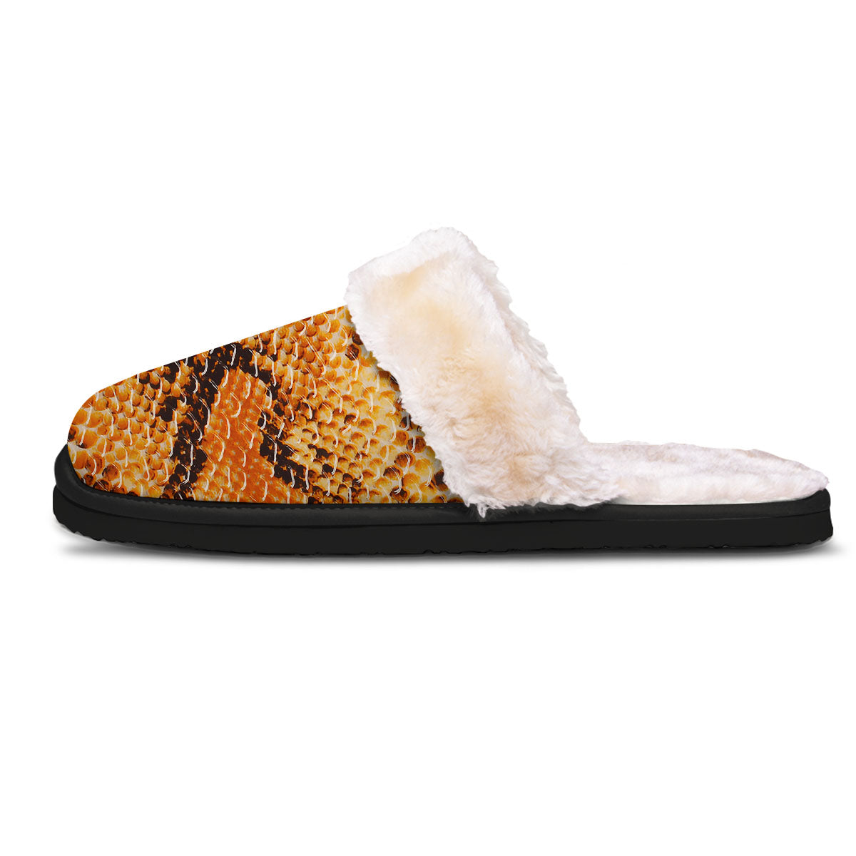 Snakeskin Yellow And Brown Print Slippers-grizzshop