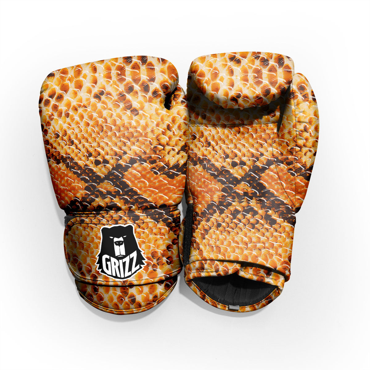 Snakeskin Yellow And Brown Print Pro Boxing Glove