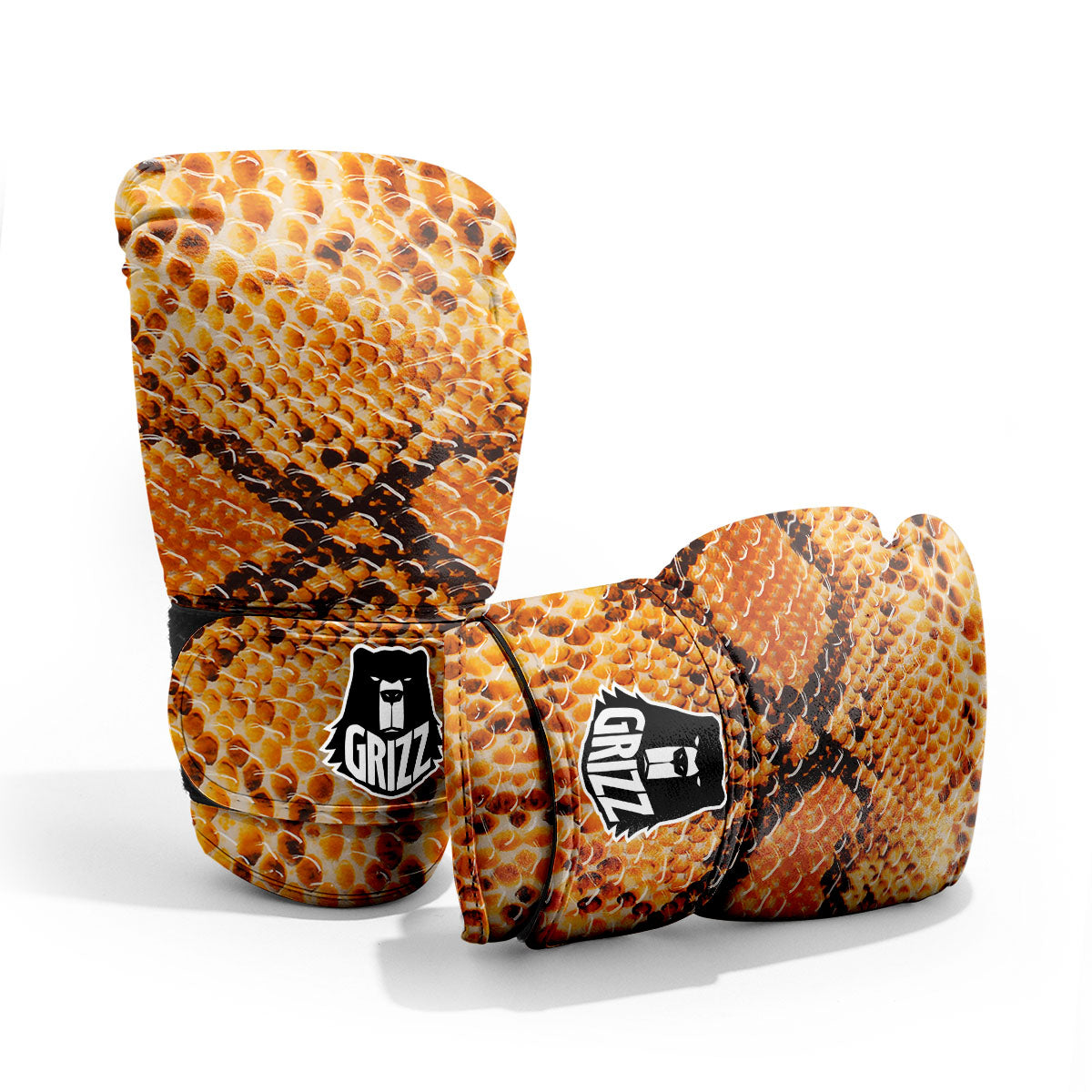 Snakeskin Yellow And Brown Print Pro Boxing Glove