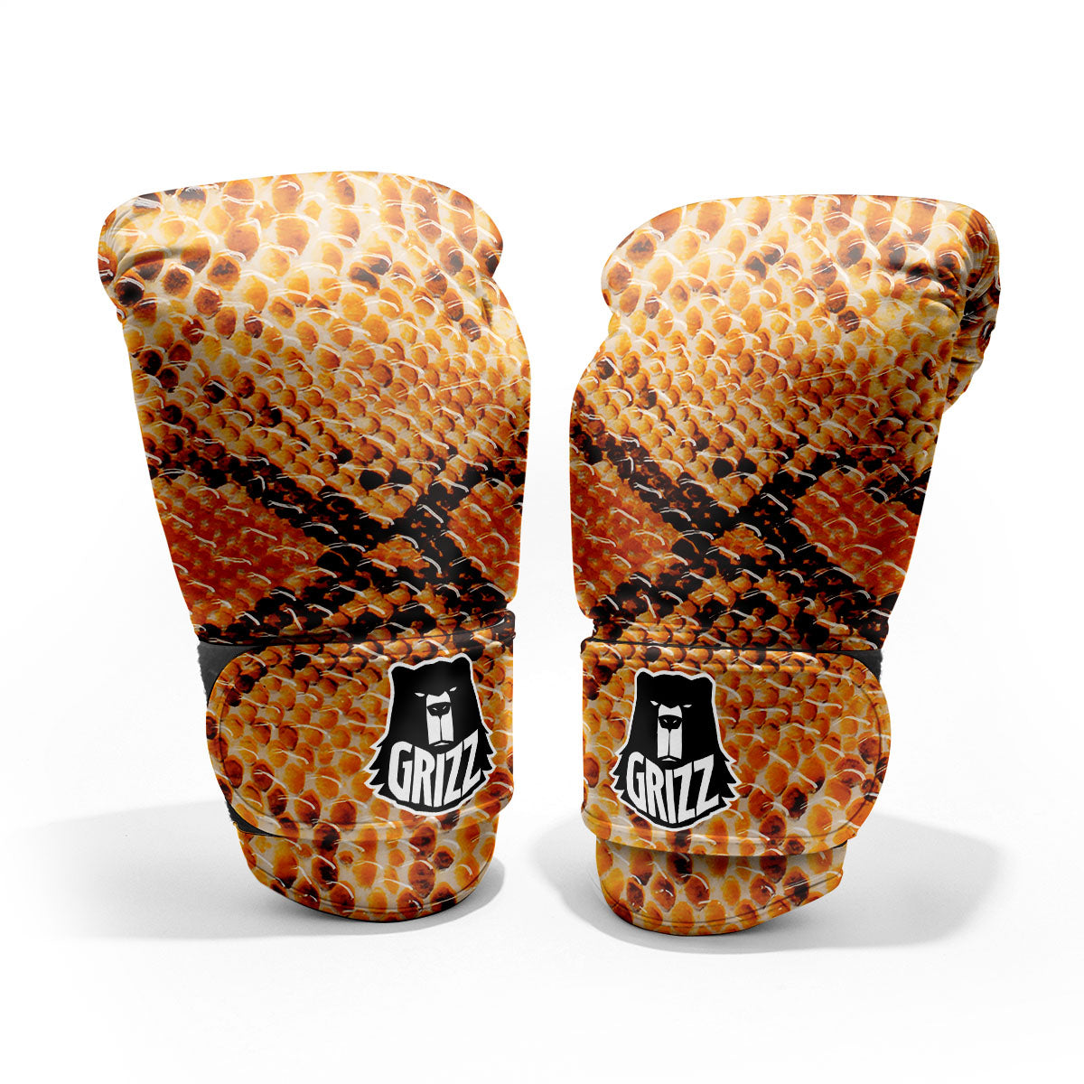 Snakeskin Yellow And Brown Print Pro Boxing Glove