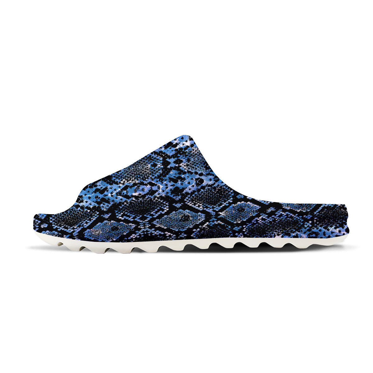 Snakeskin Black And Blue Print Sandals-grizzshop