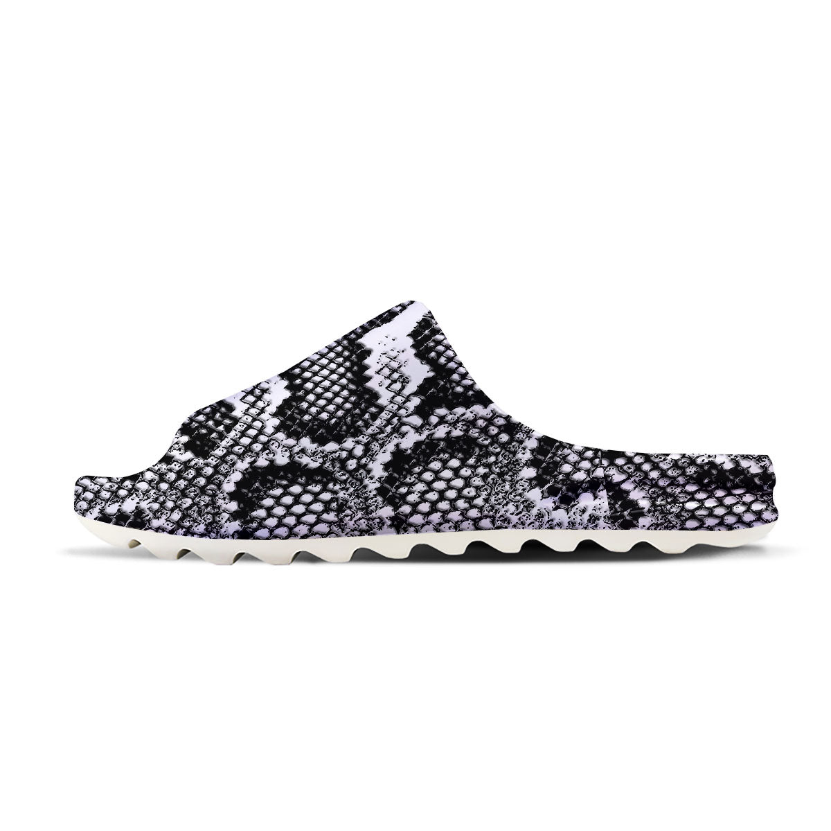 Snakeskin Black And Grey Print Sandals-grizzshop