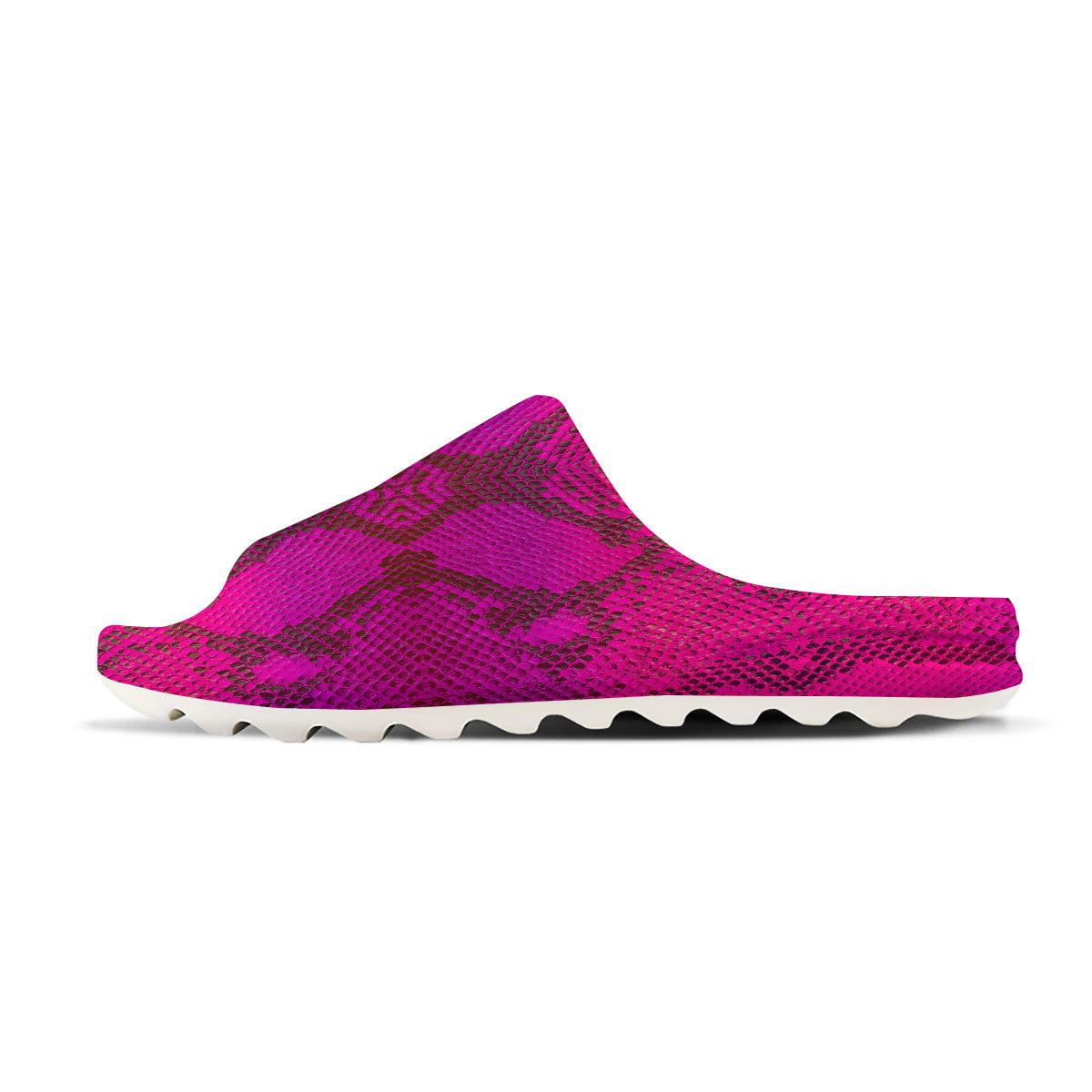 Snakeskin Black And Pink Magenta Print Sandals-grizzshop