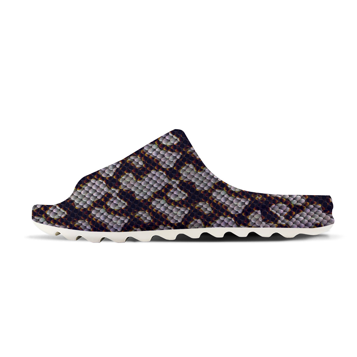 Snakeskin Black And White Texture Print Sandals-grizzshop