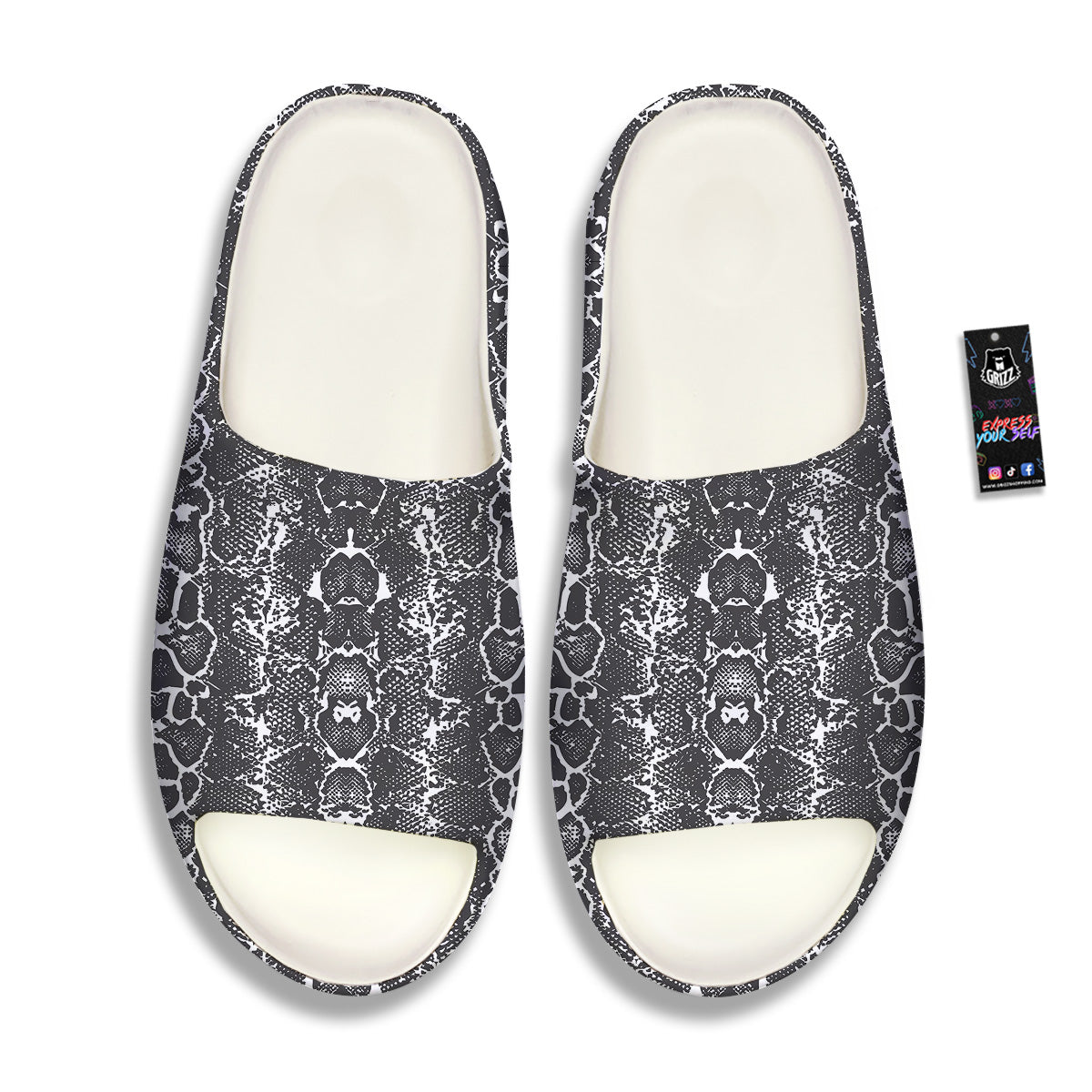 Snakeskin Black Print Sandals-grizzshop