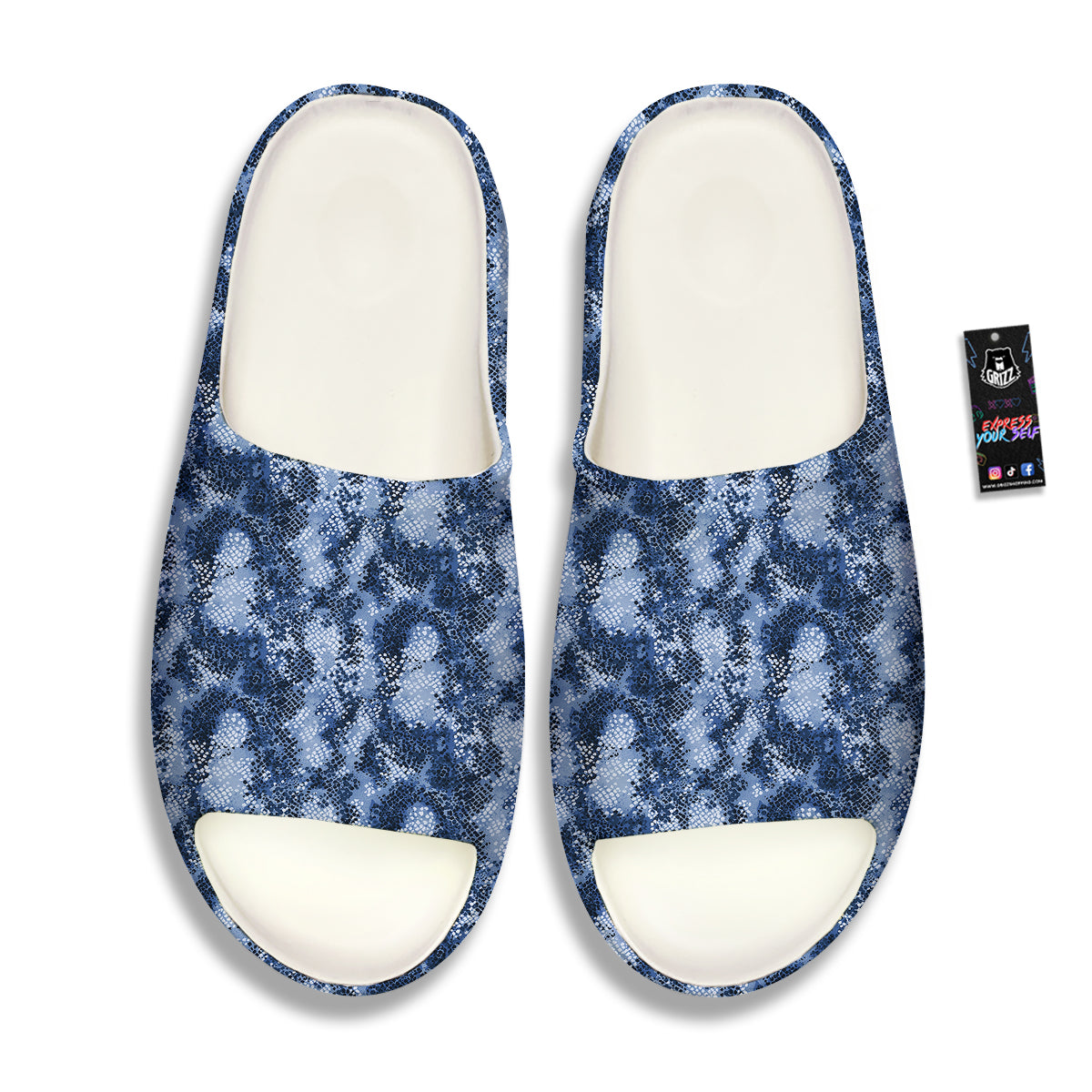 Snakeskin Watercolor Print Pattern Sandals-grizzshop