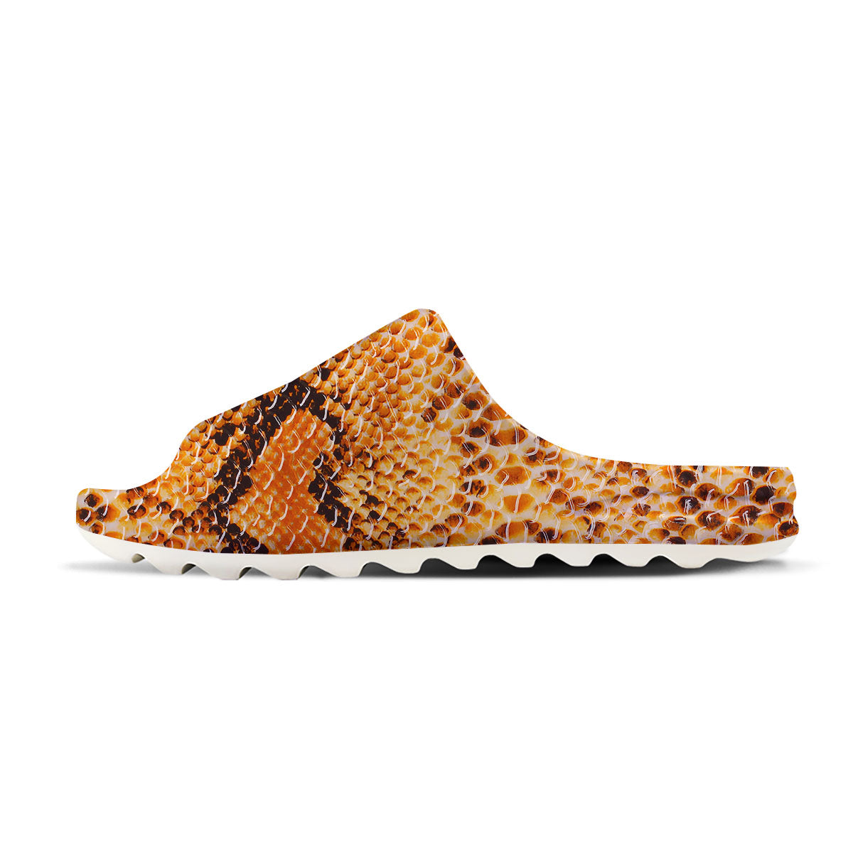 Snakeskin Yellow And Brown Print Sandals-grizzshop