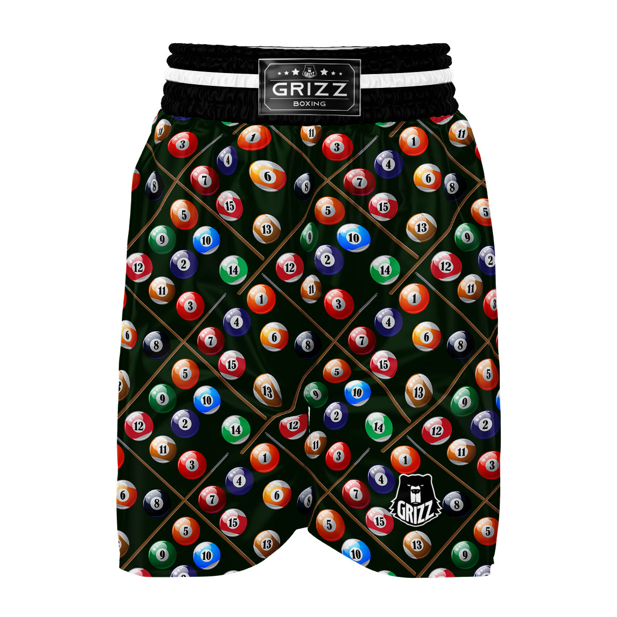 Snooker Cue Print Pattern Boxing Shorts-grizzshop