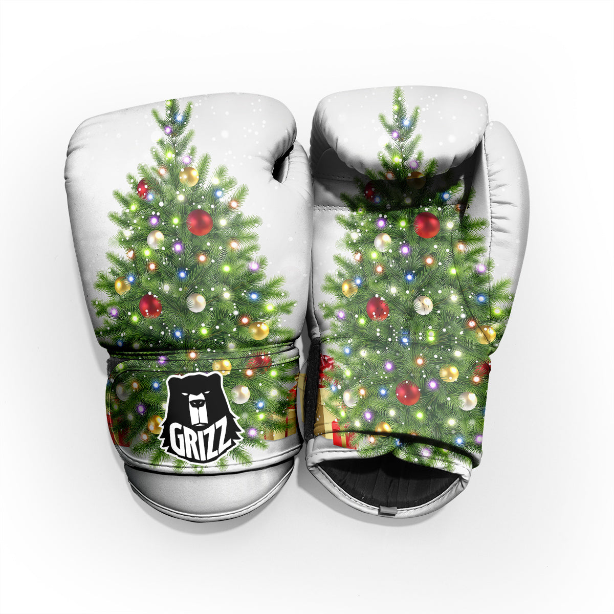 Snow And Christmas Tree Print Pro Boxing Glove