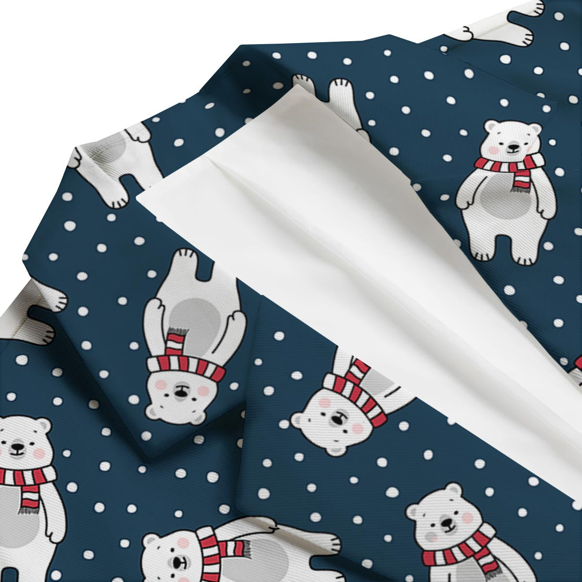 Snow Polar Bear Christmas Pattern Print Men's Blazer-grizzshop