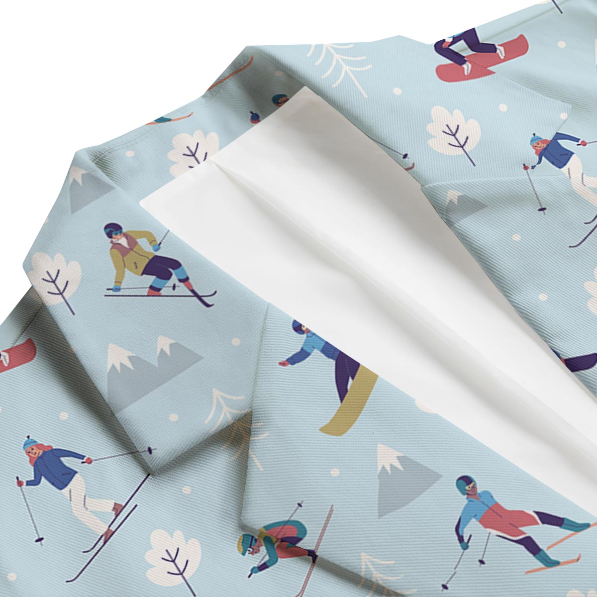 Snowboard And Ski Print Pattern Men's Blazer-grizzshop