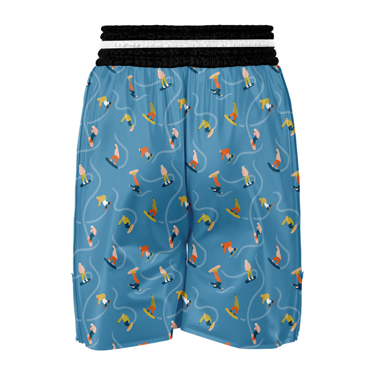 Snowboard Print Pattern Boxing Shorts-grizzshop