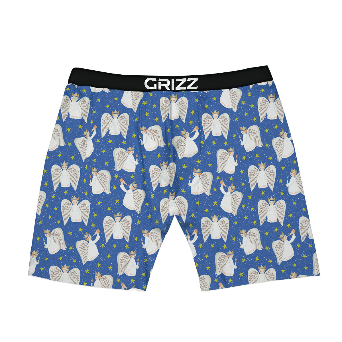 Snowflake And Angel Print Pattern Boxer Briefs-grizzshop