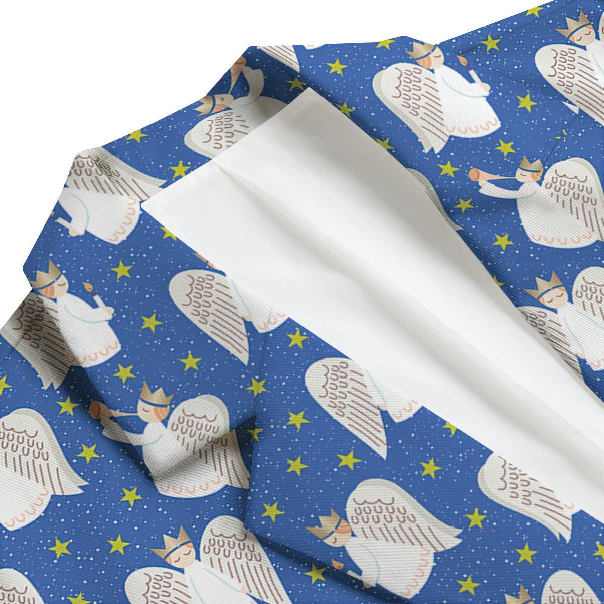 Snowflake And Angel Print Pattern Men's Blazer-grizzshop