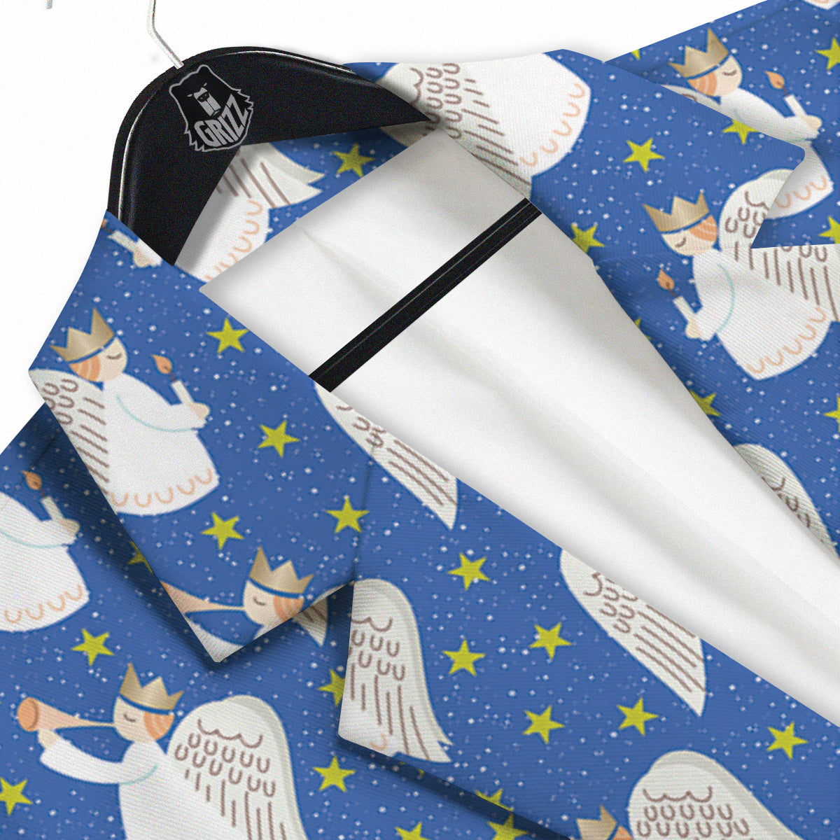 Snowflake And Angel Print Pattern Men's Sport Coat-grizzshop