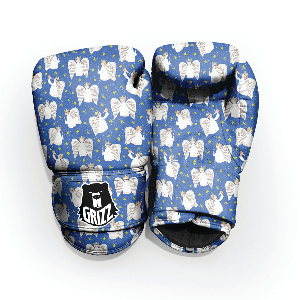 Snowflake And Angel Print Pattern Pro Boxing Glove