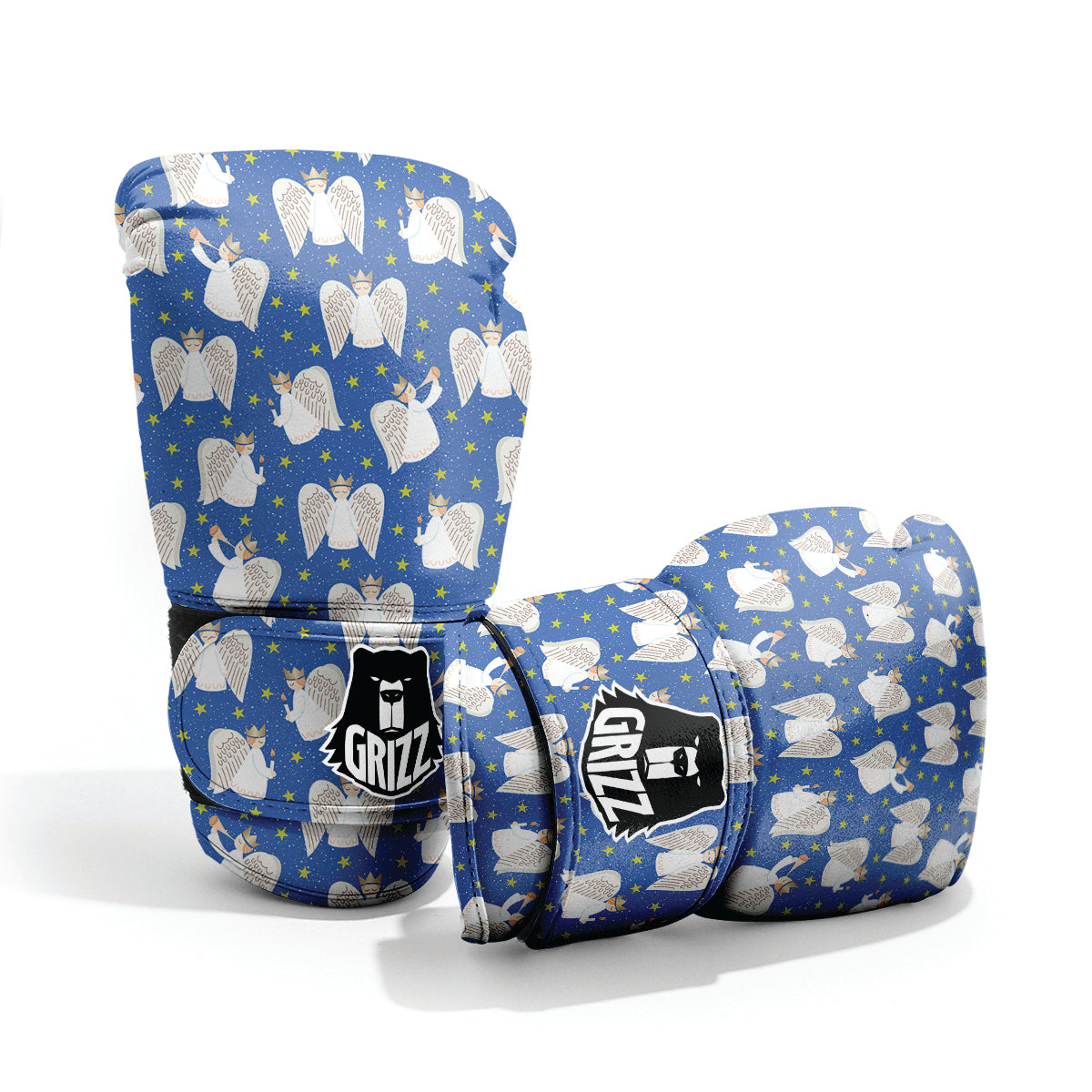 Snowflake And Angel Print Pattern Pro Boxing Glove