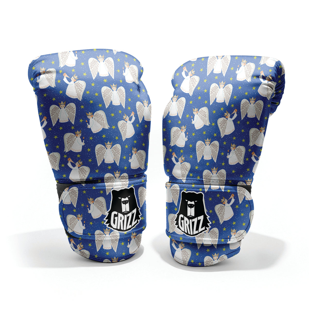 Snowflake And Angel Print Pattern Pro Boxing Glove