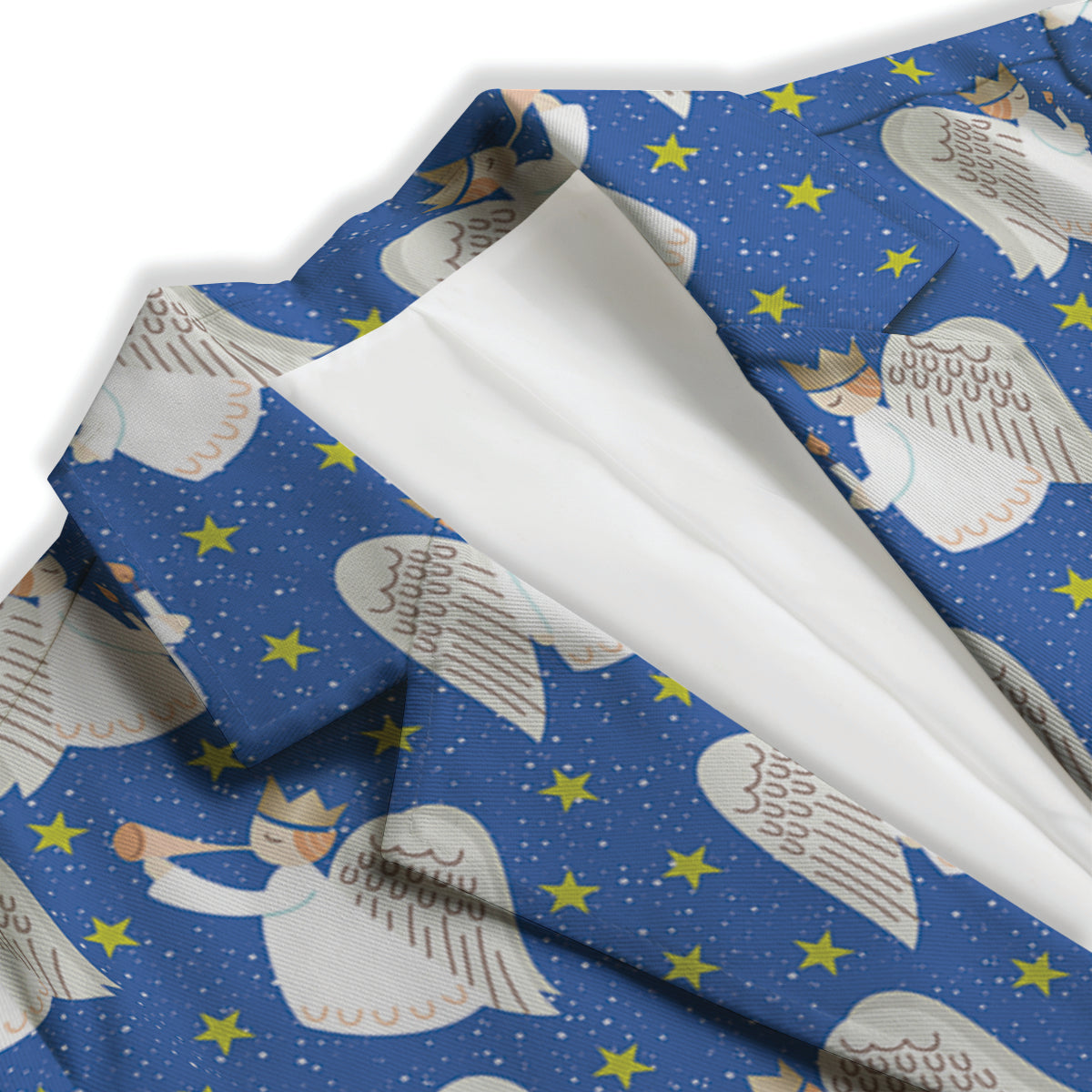 Snowflake And Angel Print Pattern Women's Blazer-grizzshop