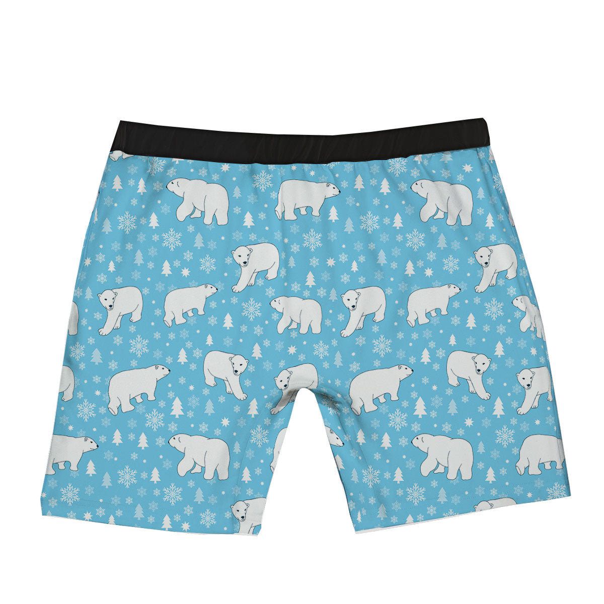 Snowflake And Polar Bear Print Pattern Boxer Briefs-grizzshop