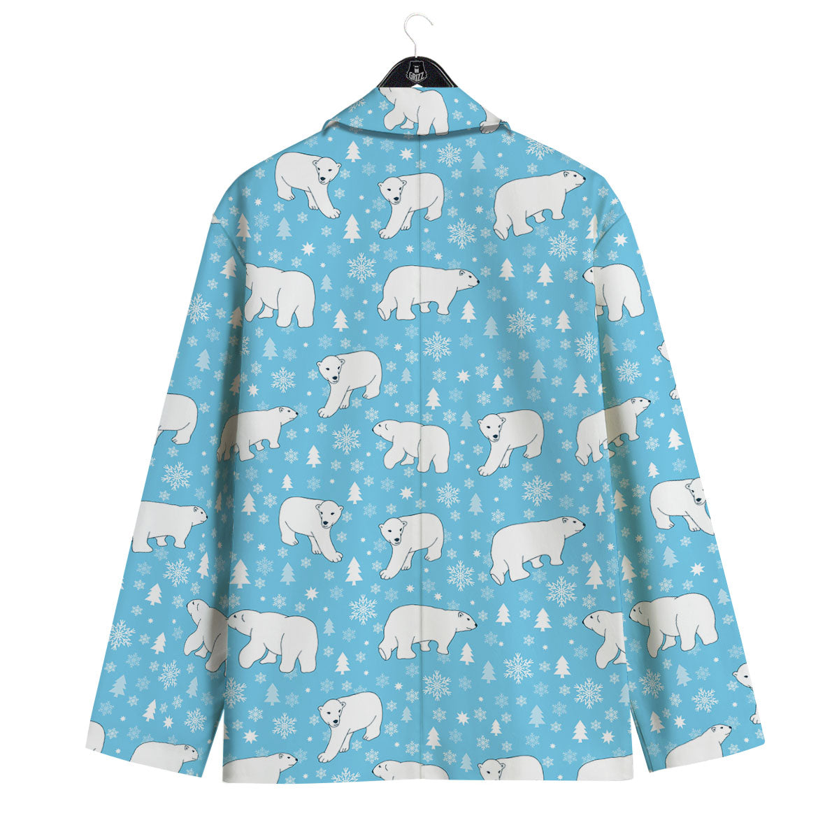 Snowflake And Polar Bear Print Pattern Men's Sport Coat-grizzshop