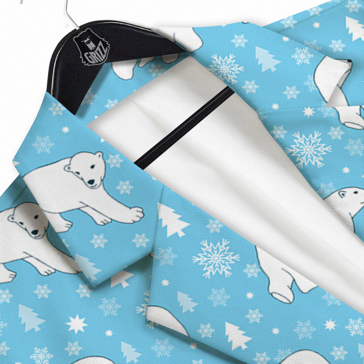 Snowflake And Polar Bear Print Pattern Men's Sport Coat-grizzshop
