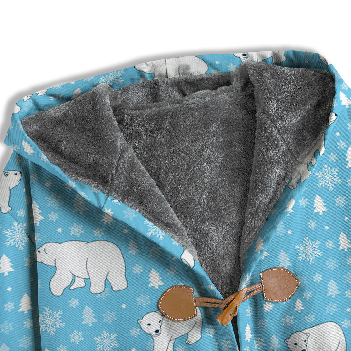 Snowflake And Polar Bear Print Pattern Men's Windbreaker Jacket-grizzshop