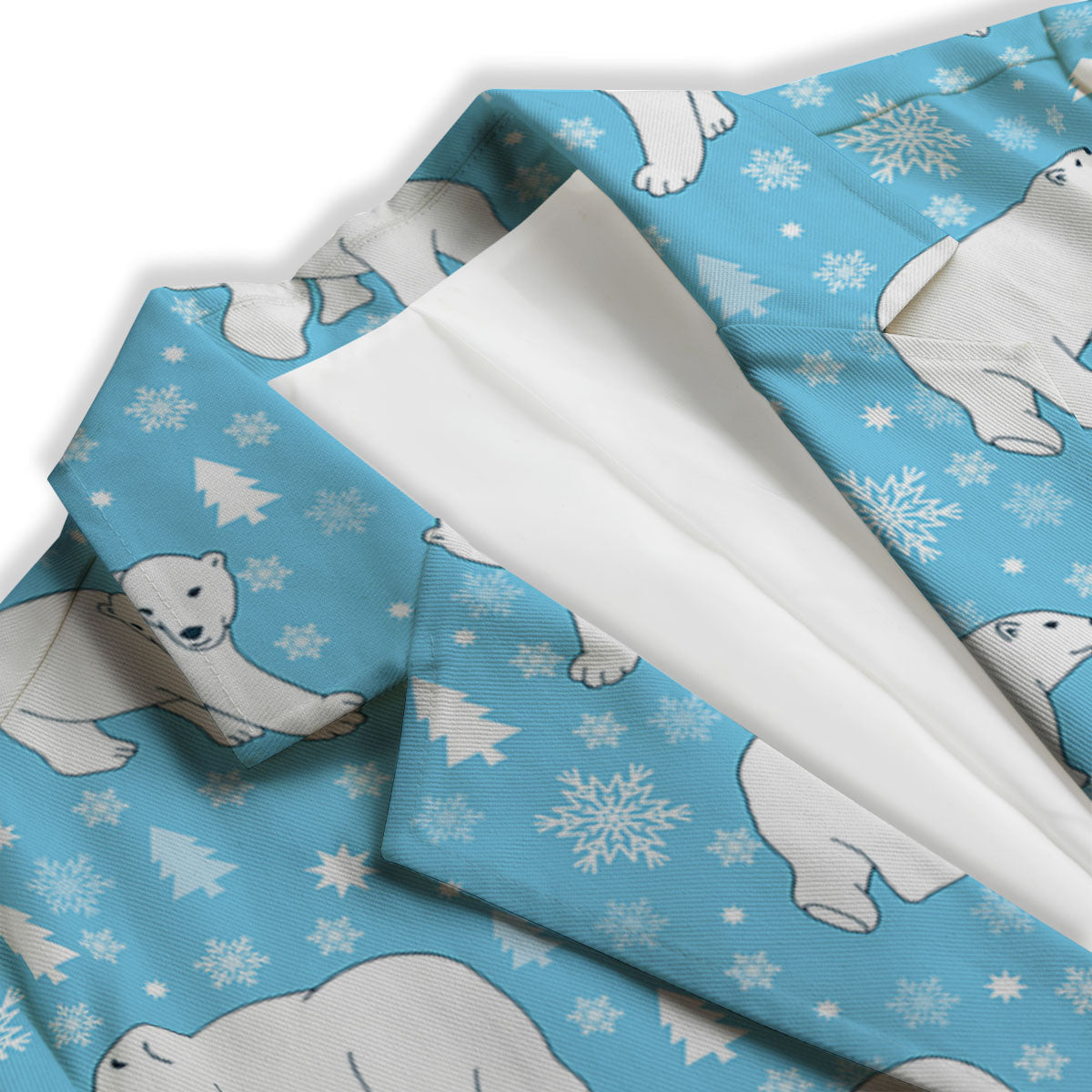 Snowflake And Polar Bear Print Pattern Women's Blazer-grizzshop