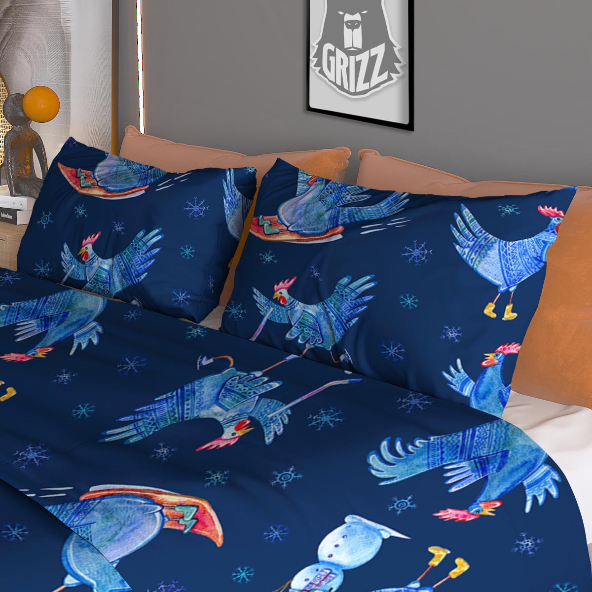 Stained Glass Mosaic Yellow Print Pattern Duvet Cover Bedding Set
