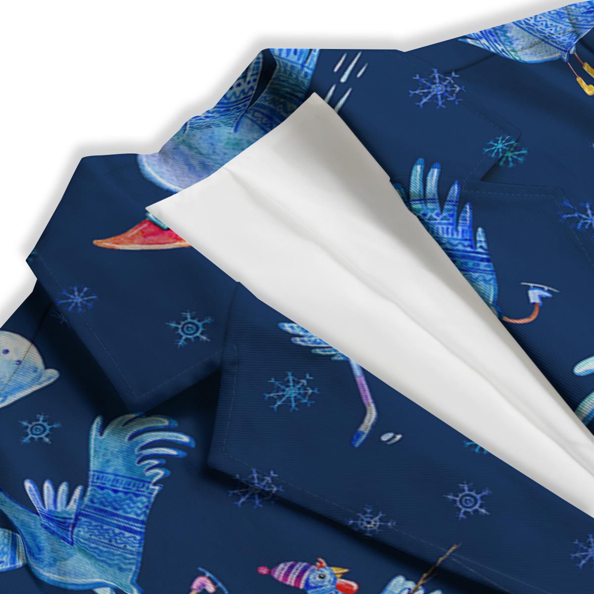 Snowflake And Rooster Print Pattern Women's Blazer-grizzshop