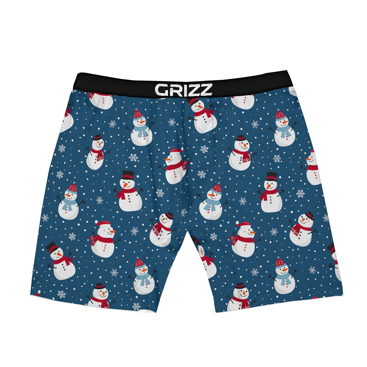 Snowflake And Snowman Print Pattern Boxer Briefs-grizzshop