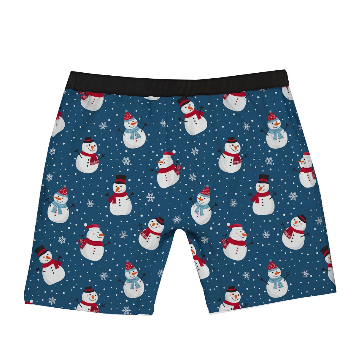 Snowflake And Snowman Print Pattern Boxer Briefs-grizzshop