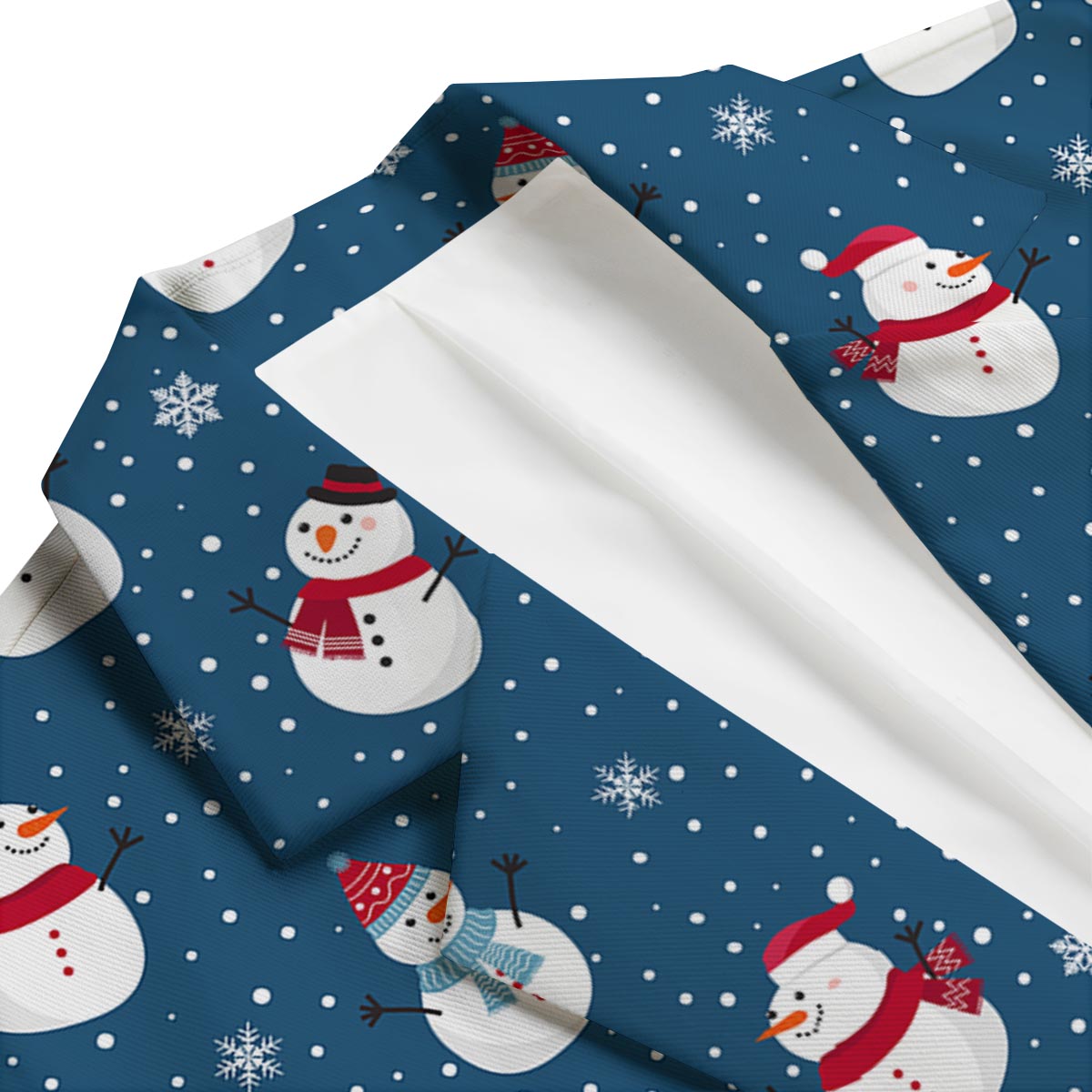 Snowflake And Snowman Print Pattern Men's Blazer-grizzshop