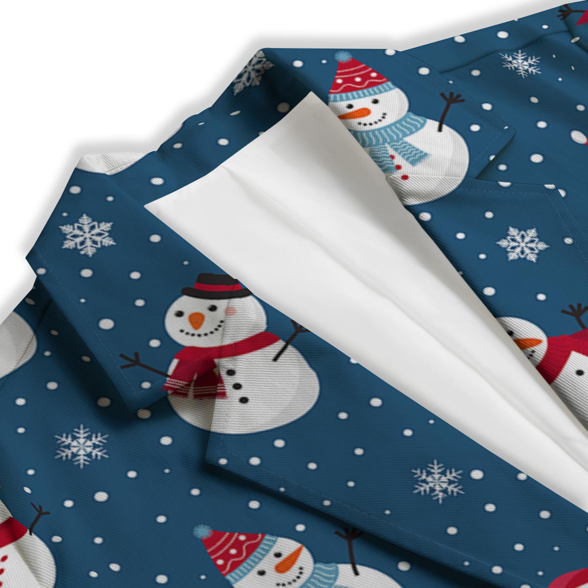 Snowflake And Snowman Print Pattern Women's Blazer-grizzshop