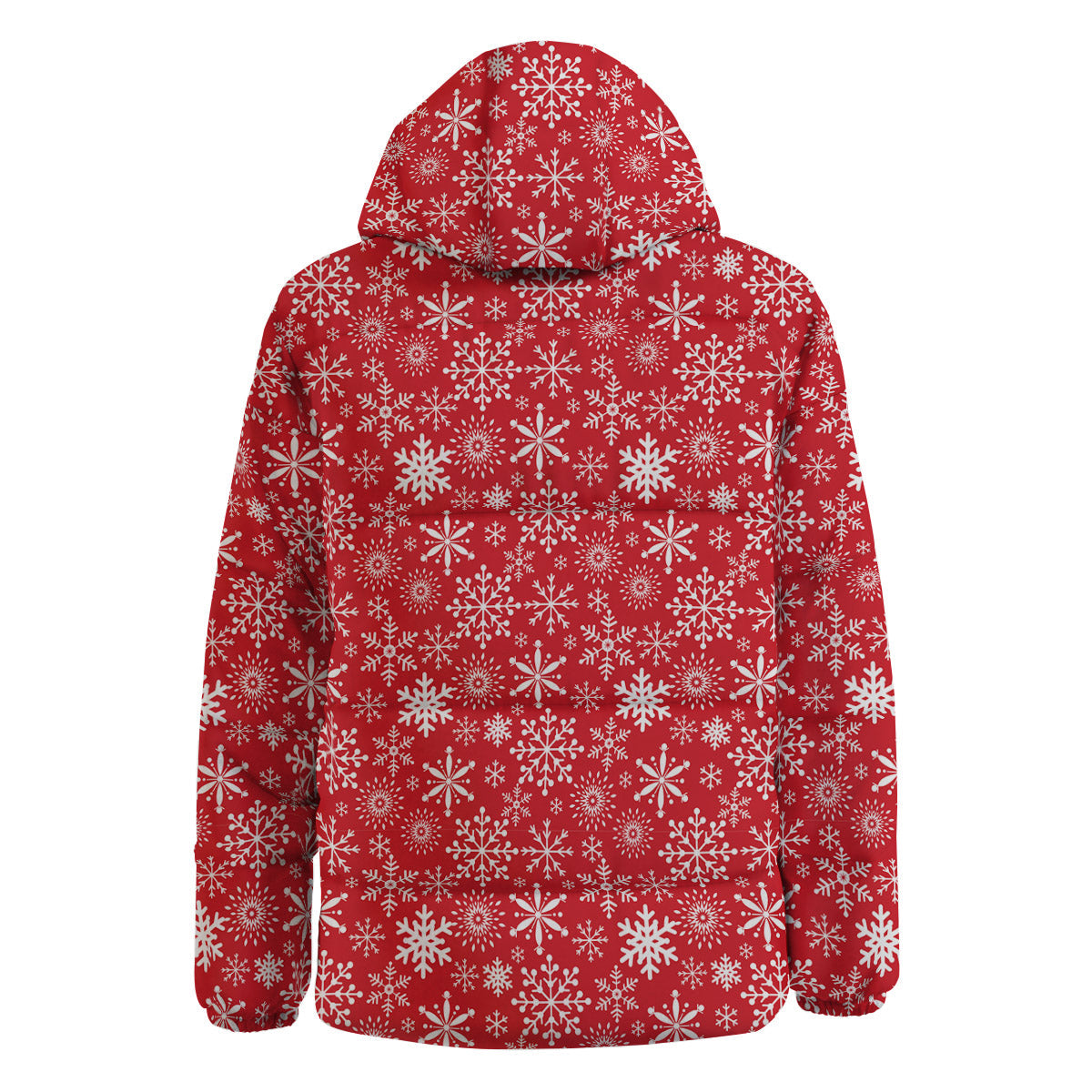 Snowflake Christmas Print Down Jacket-grizzshop