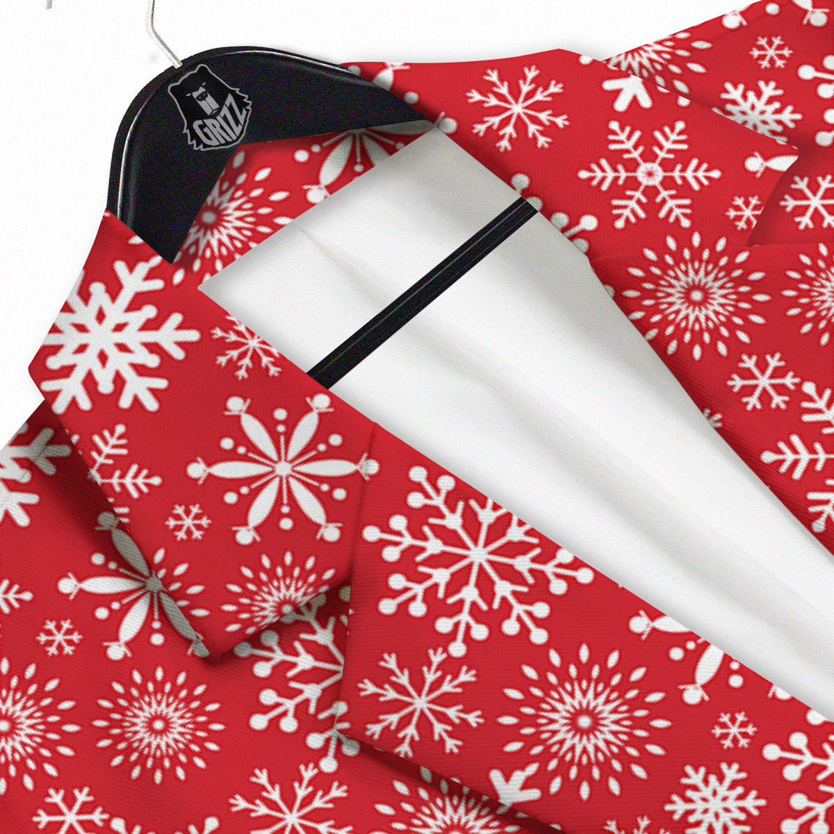 Snowflake Christmas Print Men's Sport Coat-grizzshop