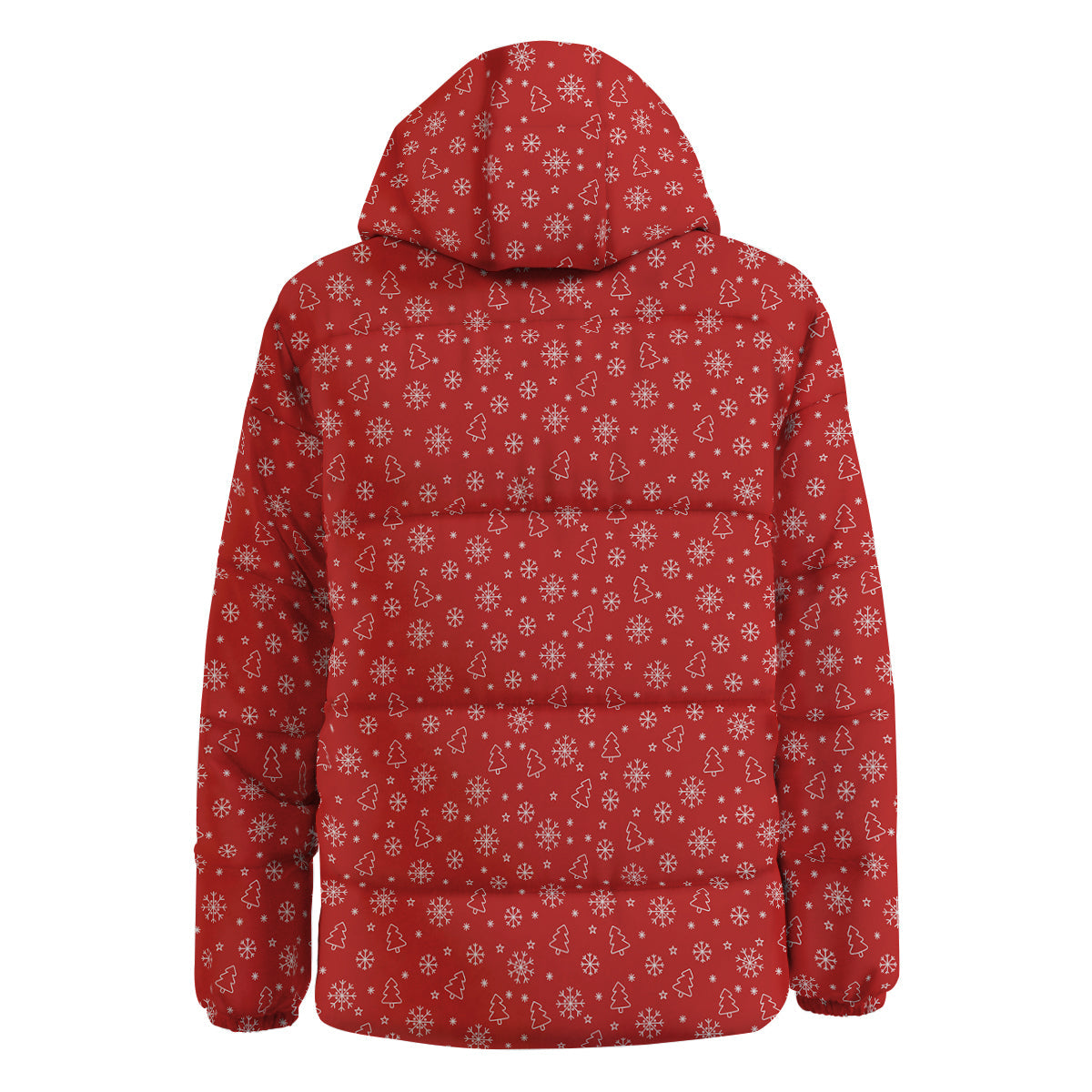 Snowflake Christmas Print Pattern Down Jacket-grizzshop