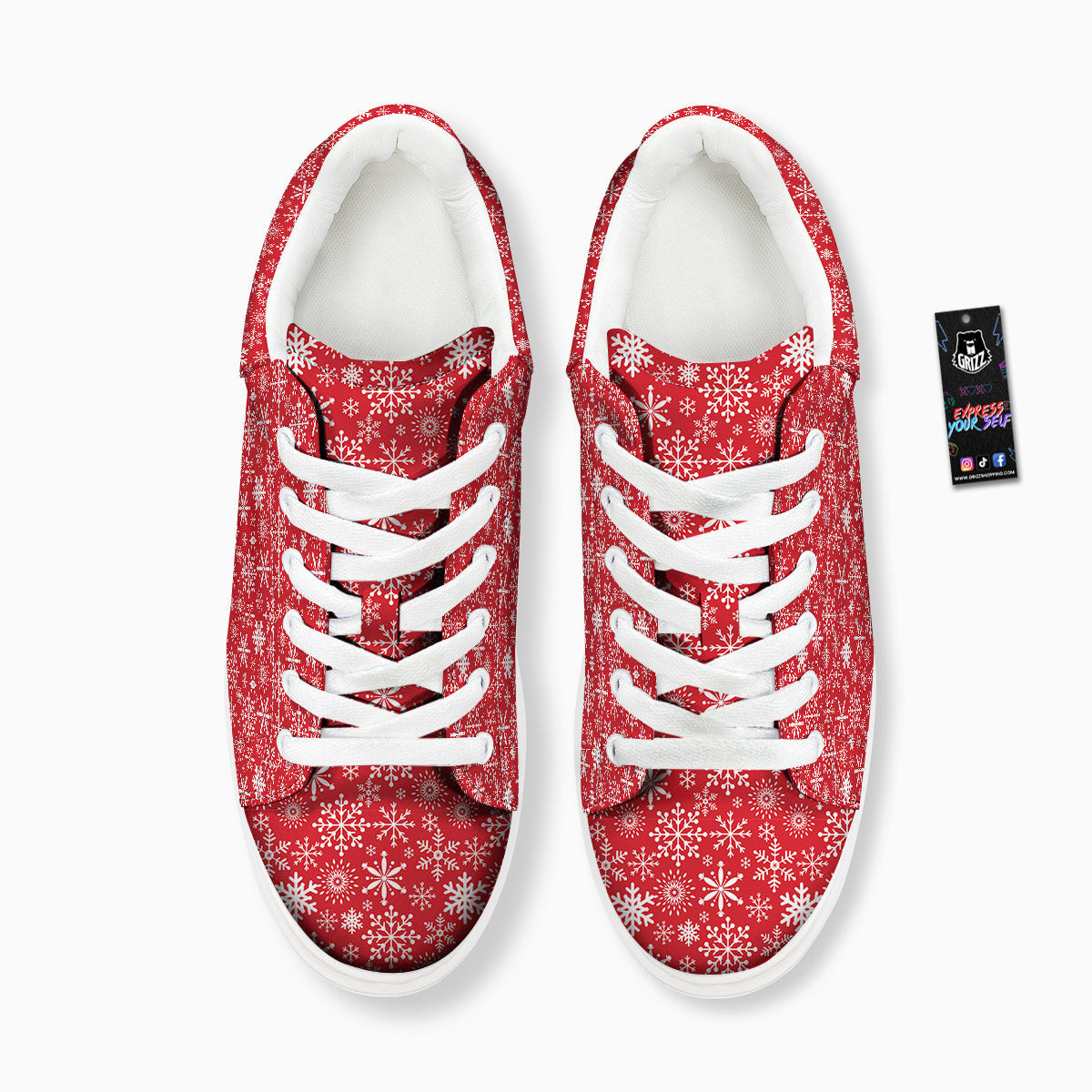 Snowflake Christmas Print Platform Shoes-grizzshop