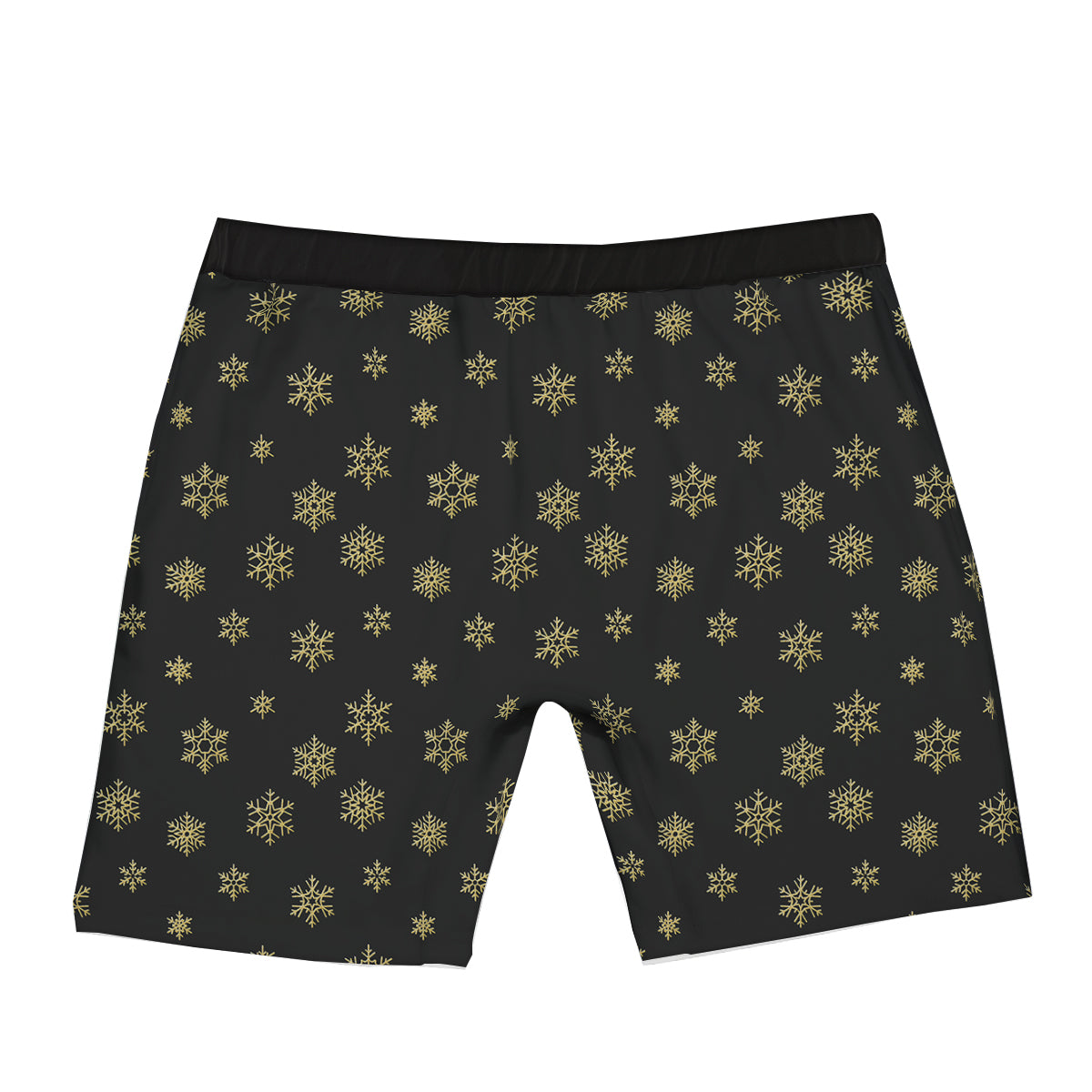 Snowflake Gold And Black Print Pattern Boxer Briefs-grizzshop