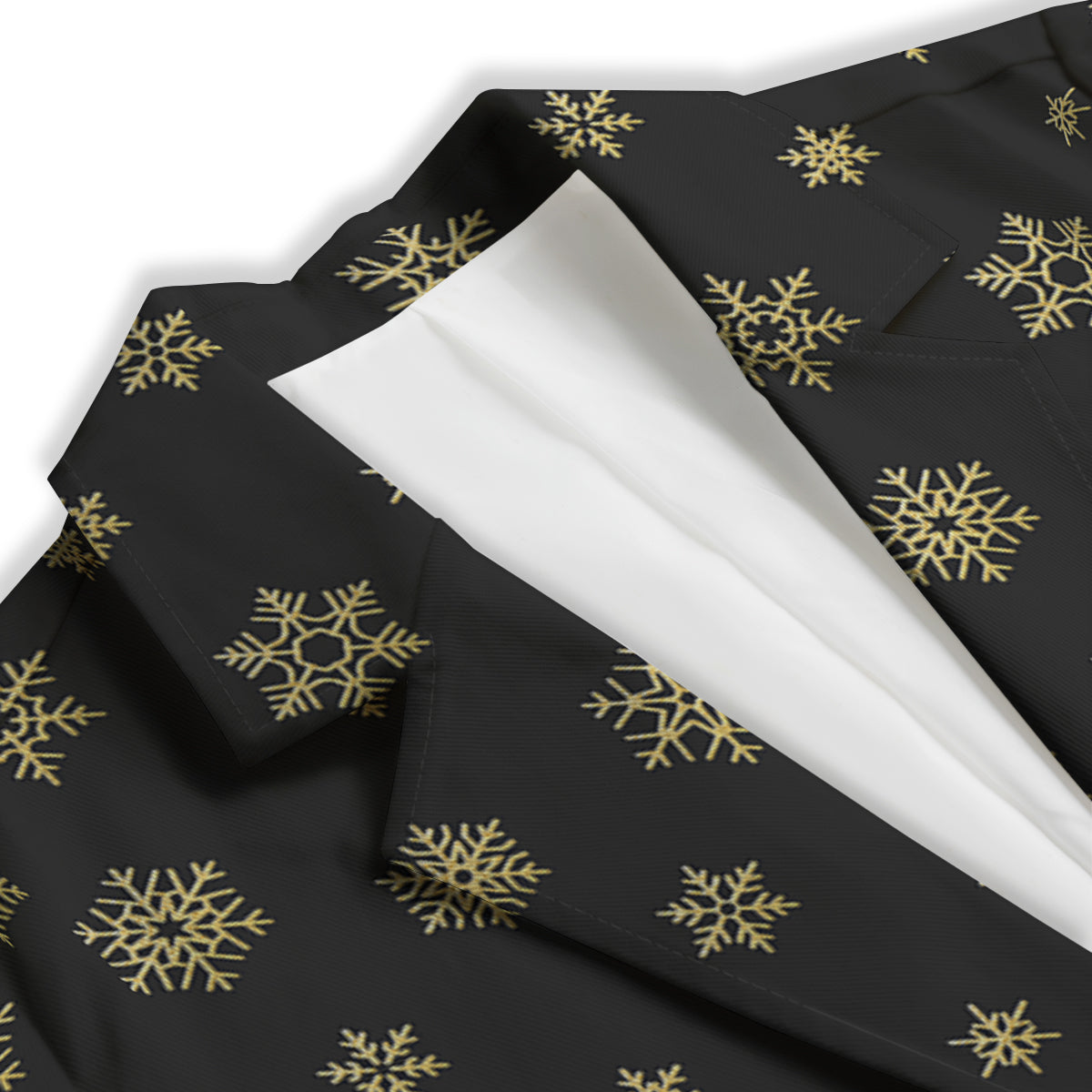 Snowflake Gold And Black Print Pattern Women's Blazer-grizzshop