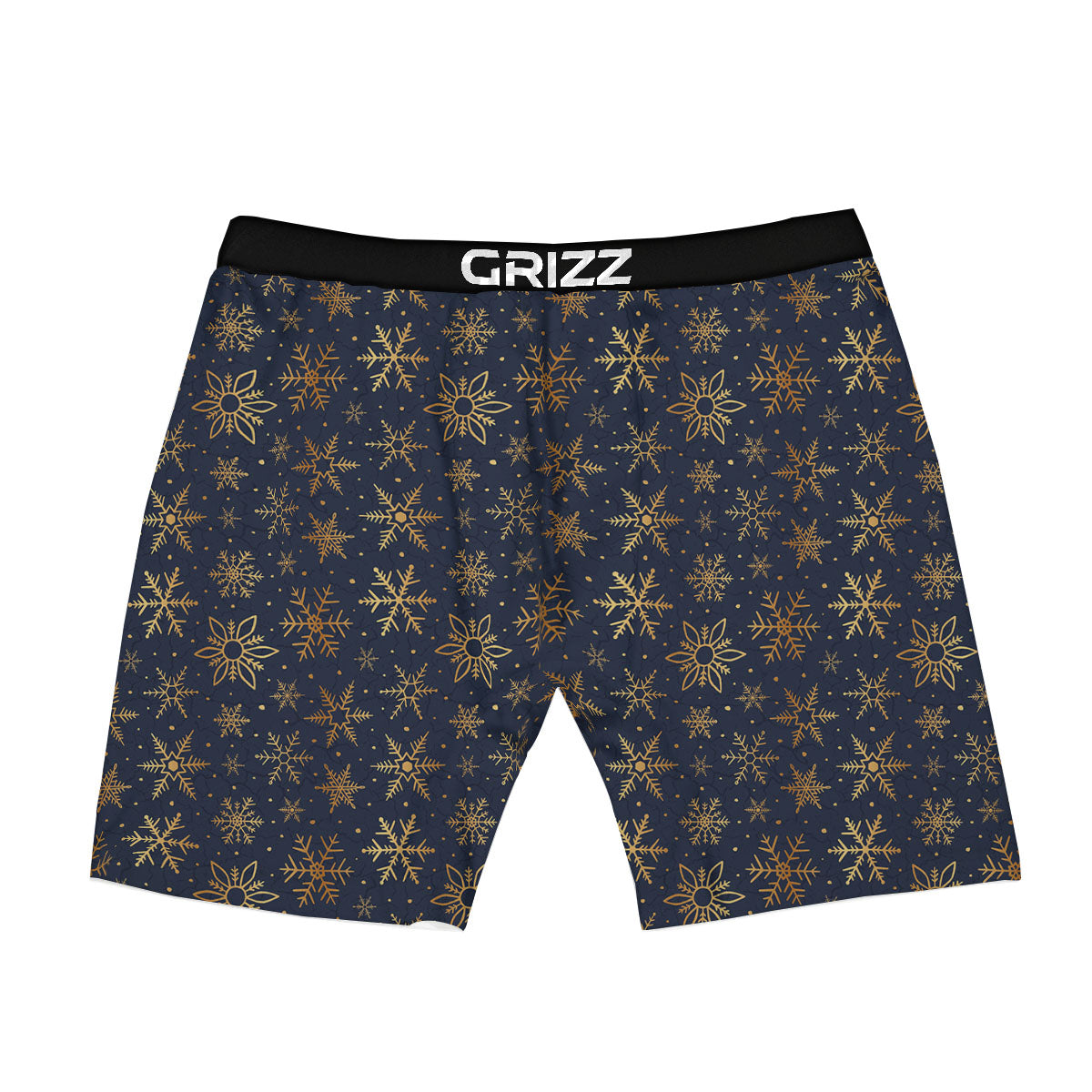 Snowflake Golden Print Boxer Briefs-grizzshop