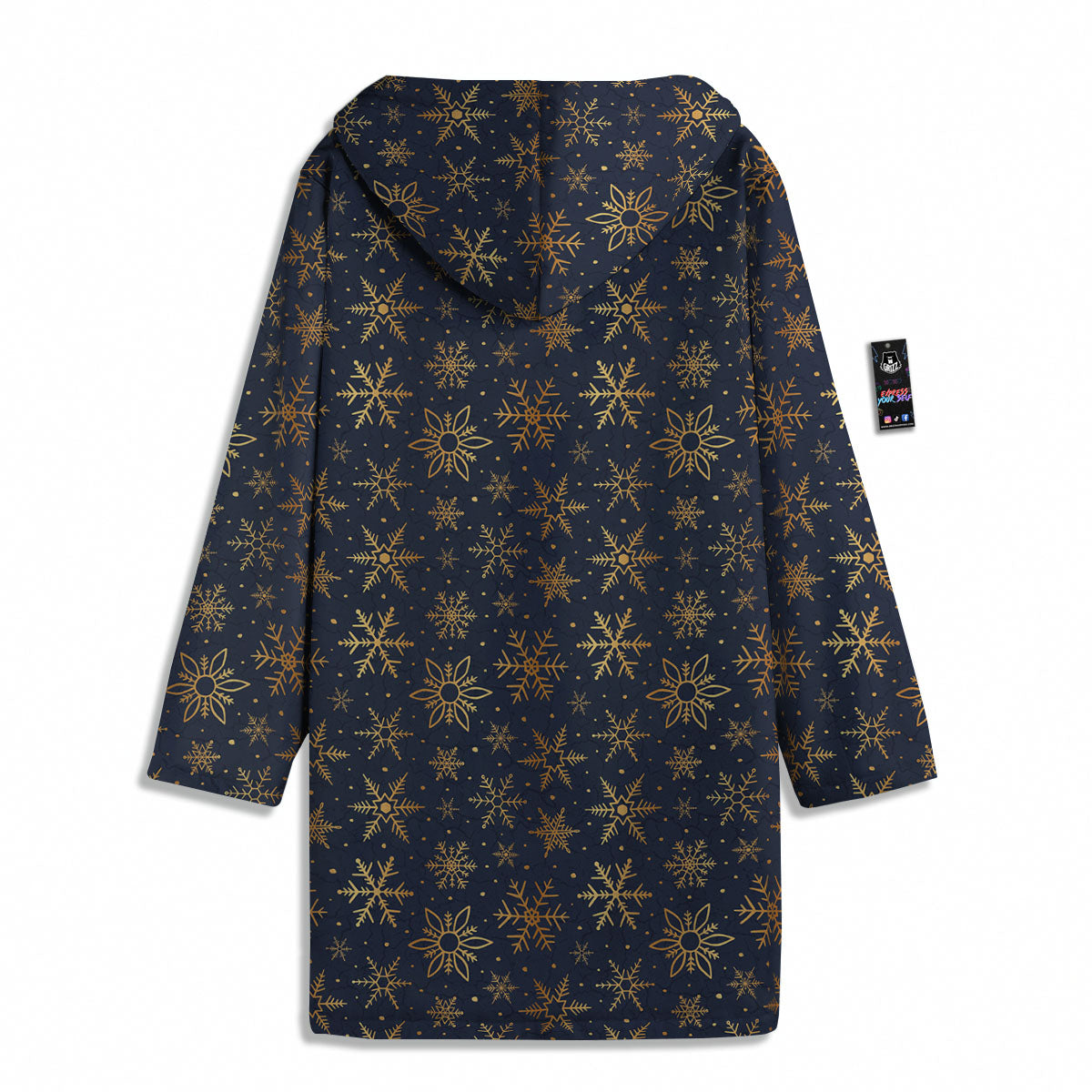 Snowflake Golden Print Men's Windbreaker Jacket-grizzshop