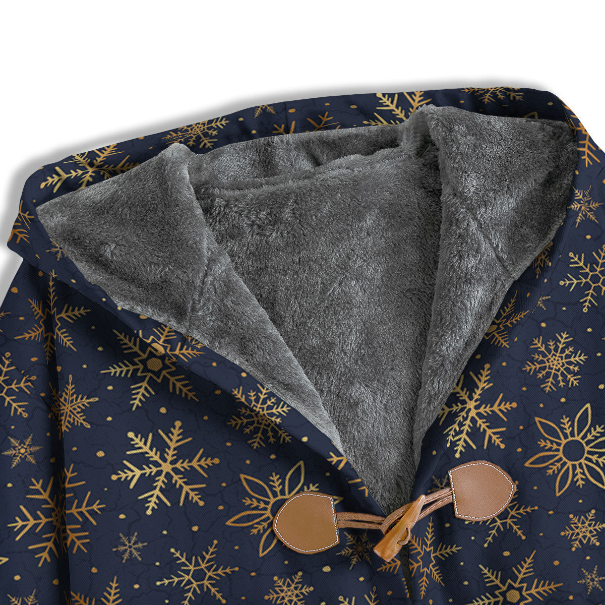 Snowflake Golden Print Men's Windbreaker Jacket-grizzshop